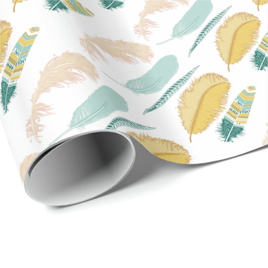 Papier Cadeau Plumes (Coin rond)