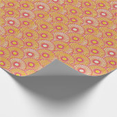 Papier Cadeau Plumes asiatiques, écailles rouge orangé, sans sou (Coin)