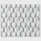 Papier Cadeau Plumes blanches (Plat)