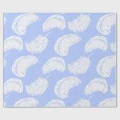 Papier Cadeau Plumes d'autruche sur arrière - plan bleu périwink (Plat)