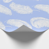 Papier Cadeau Plumes d'autruche sur arrière - plan bleu périwink (Coin)