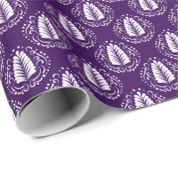 Plumes de Damas stylisées blanches et violettes