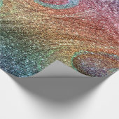 Papier Cadeau Plumes de paon de parties scintillantes (Coin)