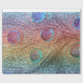 Papier Cadeau Plumes de paon de parties scintillantes (Plat)