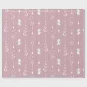 Papier Cadeau Plumes décoratives Boho Anniversaire (Plat)