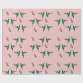 Papier Cadeau Plumes d'or de colibri (Plat)