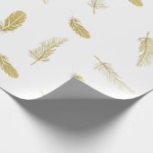 Papier Cadeau Plumes Dorées (Coin)