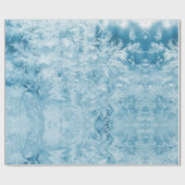 Papier Cadeau plumes et flocons bleus abstraits (Plat)