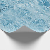 Papier Cadeau plumes et flocons bleus abstraits (Coin)