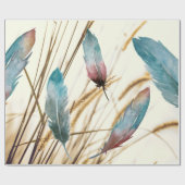 Papier Cadeau Plumes et herbe (Plat)