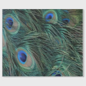 Papier Cadeau Plumes magnifiques de paon (Plat)