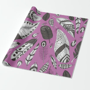 Papier Cadeau Plumes motif
