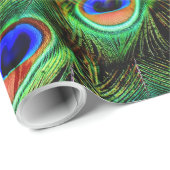 Papier Cadeau Plumes Peacock 7A-B Options Papier d'enveloppement (Coin rond)
