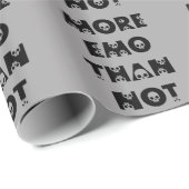 PAPIER CADEAU PLUS EMO QUE PAS NOIR BLACK GRAY SKULLS DEPR (Coin rond)