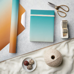 Papier Cadeau Plutôt Ombre Sunny Orange & Turquoise Blue Gradien