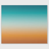 Papier Cadeau Plutôt Ombre Sunny Orange & Turquoise Blue Gradien (Plat)