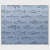 Papier Cadeau Plutôt Pêcher Motif de poisson personnalisé (Plat)