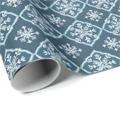 Papier Cadeau Pneus blancs sur bleu foncé (Coin rond)