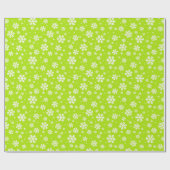 Papier Cadeau Pneus blancs sur le Motif d'hiver vert (Plat)