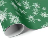 Papier Cadeau Pneus Blancs Sur Papier D'Enveloppement Vert (Coin rond)