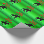 Papier Cadeau Po Polo Noir, effet chrome vert, Joyeux anniversai (Coin)