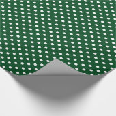 Papier Cadeau Poche vert brillant et blanc point motif Noël (Coin)