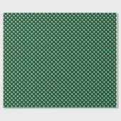 Papier Cadeau Poche vert brillant et blanc point motif Noël (Plat)