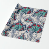 Papier Cadeau Pochoir botanique motif oriental Samarkande (Déroulé)