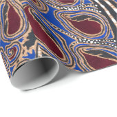 Papier Cadeau Pochoir botanique motif oriental Samarkande (Coin rond)