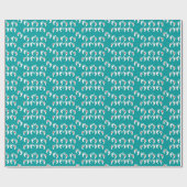 Papier Cadeau Podiatriste pieds Motif Turquoise (Plat)
