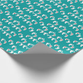 Papier Cadeau Podiatriste pieds Motif Turquoise (Coin)