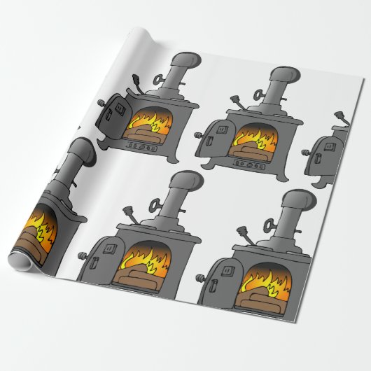 Papier Cadeau Poêle à bois (Déroulé)