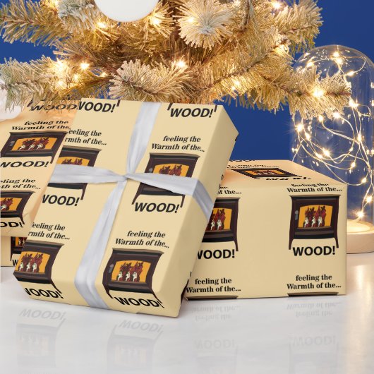 Papier Cadeau Poêle à Bois Brûleur Bois Chaud (Vacances)