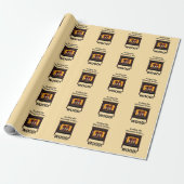 Papier Cadeau Poêle à Bois Brûleur Bois Chaud (Déroulé)