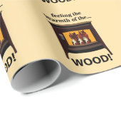 Papier Cadeau Poêle à Bois Brûleur Bois Chaud (Coin rond)