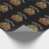Papier Cadeau Poêle à fromage Funny Poop Pun à crosse foncé BG (Coin)