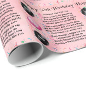 Papier Cadeau Poème d'ami - cinquantième anniversaire (Coin rond)