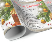 Papier Cadeau Poème d'amie - conception de Noël (Coin rond)