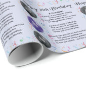 Papier Cadeau Poème de petit-fils - 18ème anniversaire (Coin rond)