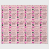 Papier Cadeau Poème de petite-fille - 21ème anniversaire (Plat)