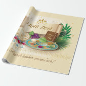 Papier Cadeau Poesach Seder Kosher six différents aliments de la (Déroulé)