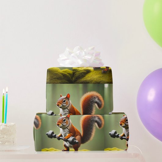 Papier Cadeau Poids de levage des écureuils