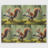 Papier Cadeau Poids de levage des écureuils (Plat)