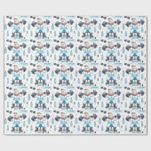 Papier Cadeau Poids Lifting Snowman Rester Conforme (Plat)