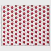 Papier Cadeau Poies rouges sur papier d'enveloppement en bois bl (Plat)