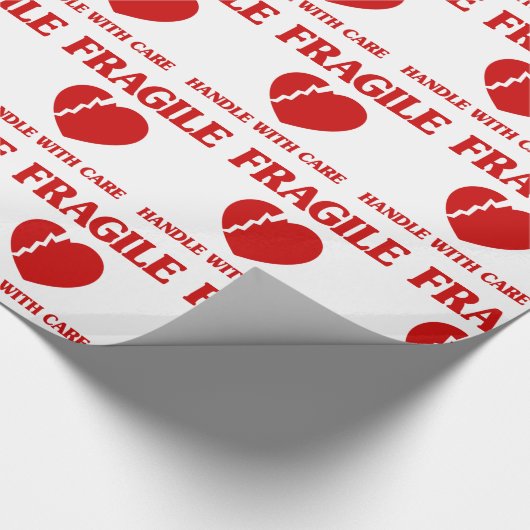 Papier Cadeau Poignée Cardiaque Fragile Avec Soin (Coin)
