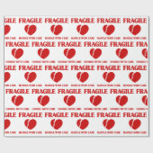 Papier Cadeau Poignée Cardiaque Fragile Avec Soin (Plat)