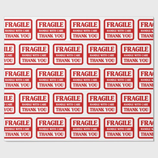 Papier Cadeau Poignée Fragile Avec Soin (Plat)