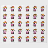 Papier Cadeau Poing de protestation lesbienne (Plat)