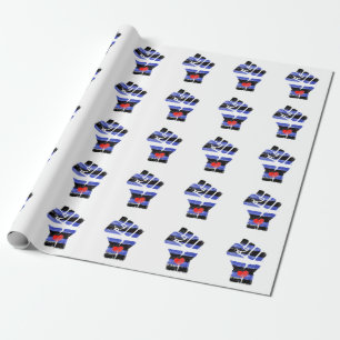 PAPIER CADEAU POING DE RÉSISTANCE EN CUIR